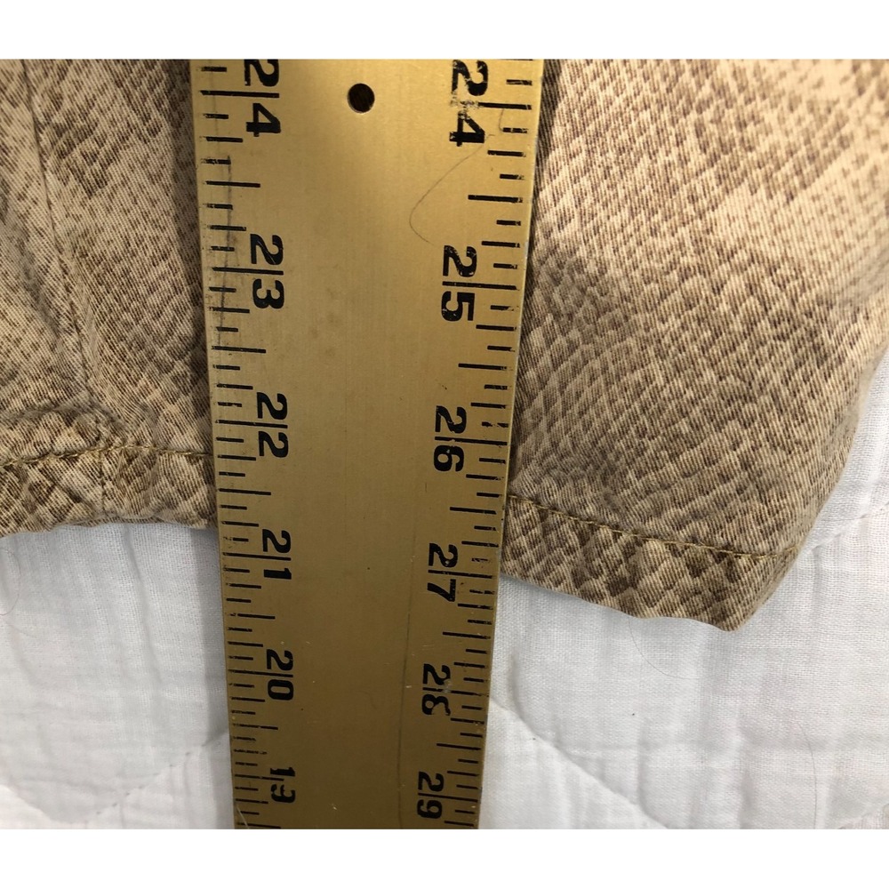 Liz Claiborne Liz Wear Jeans Women 14 Petite Brown Snakeskin Animal Print Pants - Picture 12 of 13